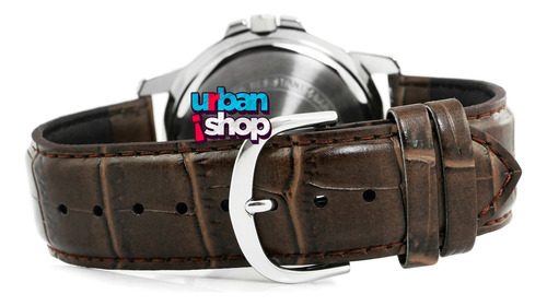 Reloj Casio Hombre Mtp Vd01l 1b Correa Piel Marron Fechador Marrón Plateado Negro