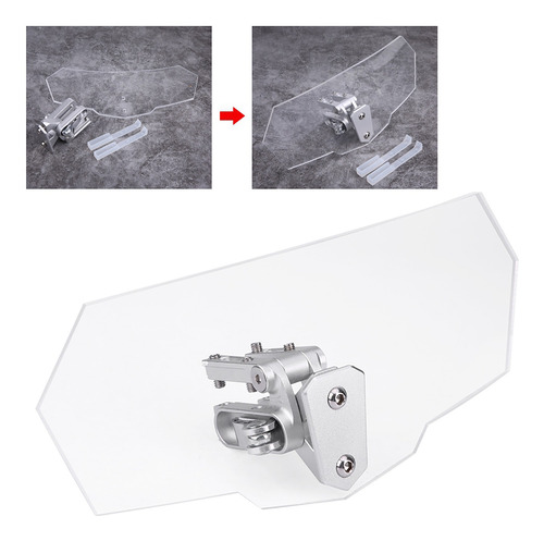 Imagen 4 de 10 de Deflector De Viento Universal Ajustable Para Motocicleta