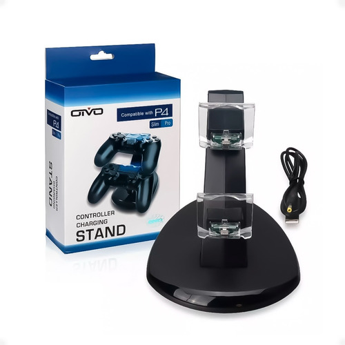 Base Doble Cargador Stand Control Joystick Play 4 Ps4 - Otec