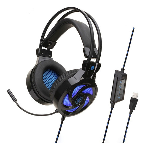 Headset Gamer Profissional Pc P2 Usb Microfone Super Bass Cor Preto