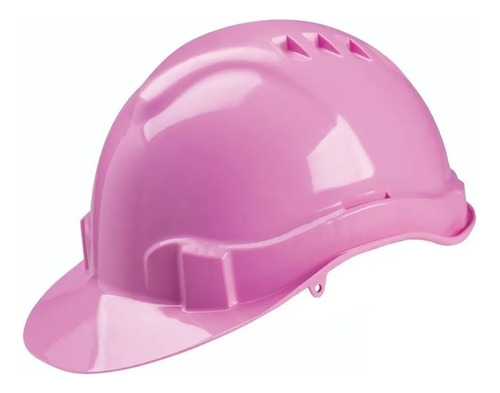 Capacete Segurança Com Carneira Textil De Catraca E Jugular Cor Rosa