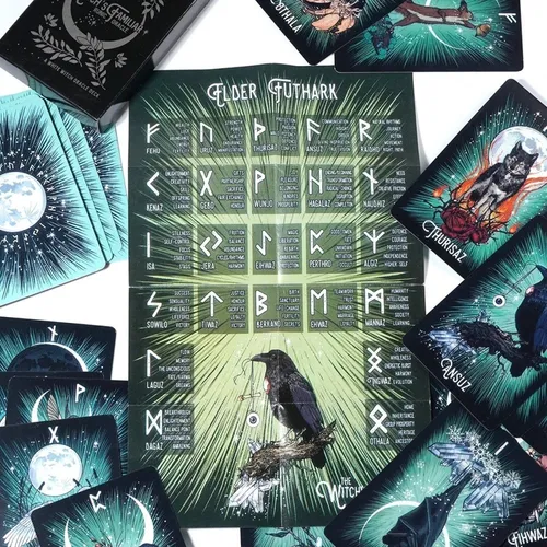 Runas For Baraja De Tarot Independiente De 24 Cartas Con Or