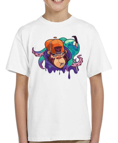 Remera De Niño Skate Art Mono Monkey Pulpo Octopus