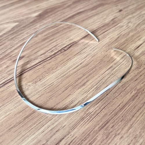 Imagen 5 de 9 de Collar Gargantilla De Plata .925 Ovalada Plana Mujer Agálea