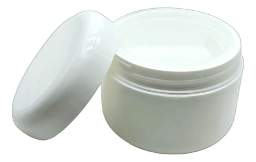 Tarro Doble Fondo Pomadera Plastico Blanco 30ml 1oz (30 Pza)