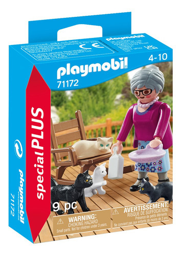 Figura Armable Playmobil Special Plus Abuela Con Gatos 3+ Cantidad De Piezas 9