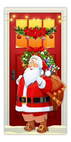 Cubierta Puerta Navidad, Decoración De Fiesta Para Hogar