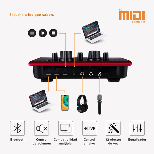 Imagen 4 de 10 de Placa Sonido Midiplus L8 Stream Bluetooth Celular Pc Grabar