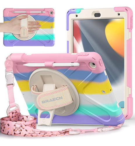 Funda New Para iPad Braecnstock 10.2 9na/8va/7ma Gen Rainbow