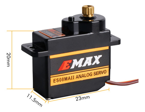 Emax Es08ma Ii 12g Mini Metal Gear Analog Servo Para Modelo