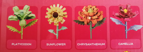 Bloques Para Armar 12 Flores Diferentes En 1. Set Bouquet