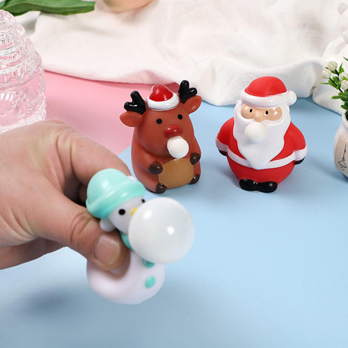 6 Navidad Escupir Burbuja Relajante Juguete Muñeco De Nieve