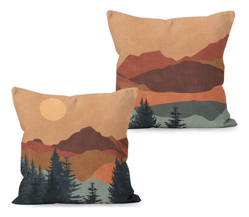 2 Funda Almohada Bohemia Montaña Paisaje Naturaleza 18