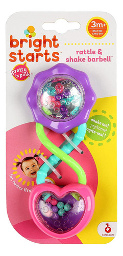 Sonajero Bright Comienza Y Sacude Barbell, Rosa (bonita En R