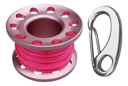 Carrete De Buceo De Aluminio Con 10m Bobina De Rosado