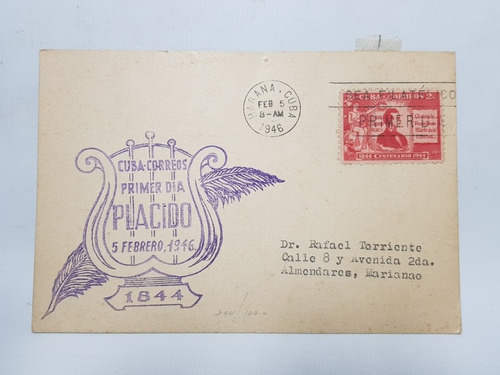 Antigua Tarjeta Postal 1946 Sellos Y Matasell Mag 57945