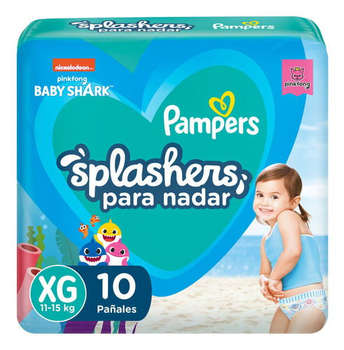 Pañales Para El Agua Pampers Splashers Tamaño Xg X 10 Un