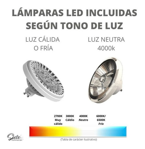 Cañon Proyector Spot Ar111 Led 12w Vidrieras Móvil Completo Incluye Tacho, Lámpara Led Y Zócalo Gu10 Sieteilumianción