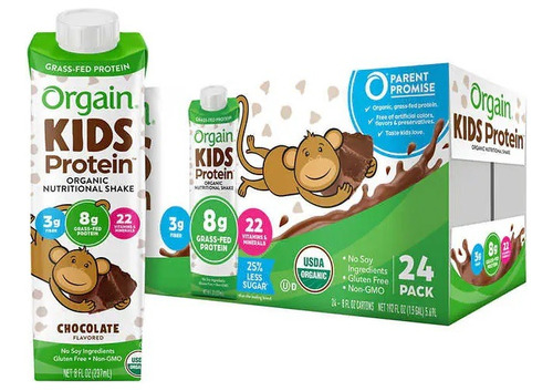 Proteína Nutricional Organico P/niños Sabor Chocolate 24pack