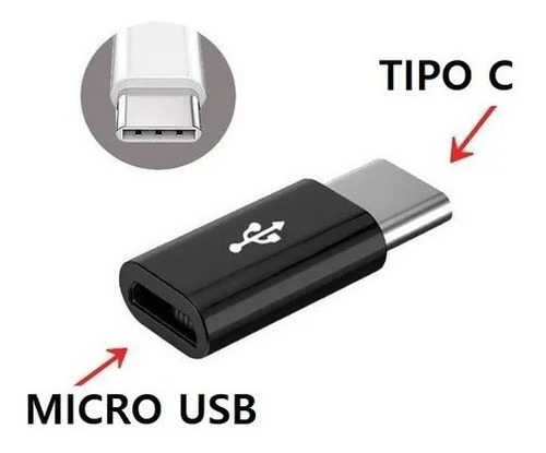 Imagen 2 de 8 de Adaptador Micro Usb Hembra A Usb Tipo C Macho Celular Envíos