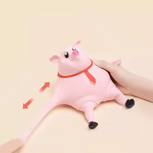 Juguete De Cerdo Antiestres Indestructible Suave Estirable Rosa