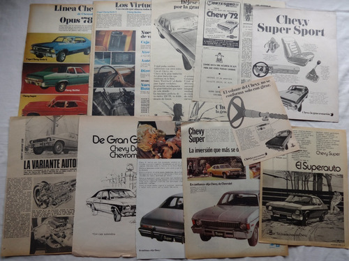 Lote Publicidades Coupe Chevy Chevrolet Super Sport Catalogo