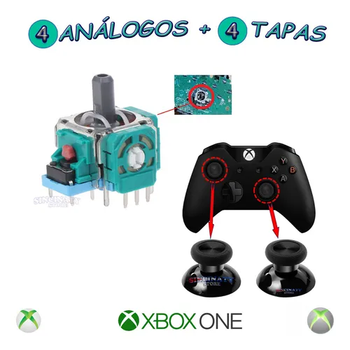 4 Análogos Joystick + 4 Tapas Capucha Para Xbox One Y Series