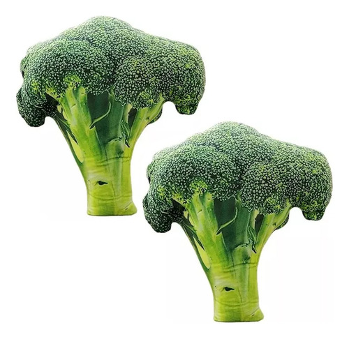 Setx2peluche Juguete Mascota Chifle Diseño Realista Broccoli