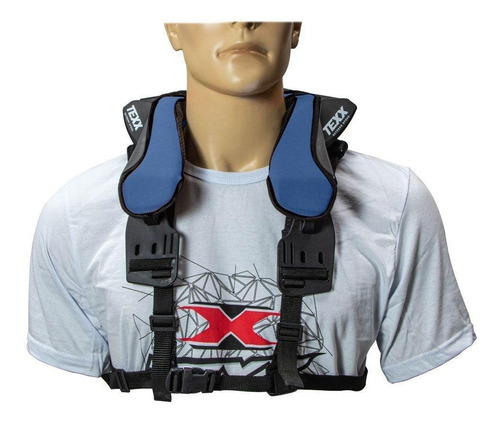 Protetor Pescoço Cervical Motocross Neck Brace Texx Enduro Cor Azul Tamanho unico