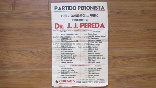 Antiguo Afiche Partido Peronista Mar Del Plata Eleccion 1947