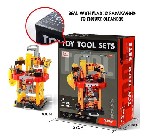 Mesa De Trabajo Herramientas Para Niños Transformable 83 Pzs