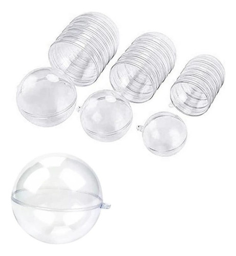 Pack 5 Esferas Transparente Plástico Bola Decoración 8cm