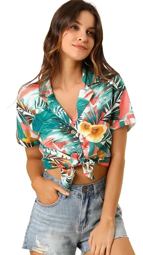 Camisa hawaiana mujer vintage sale