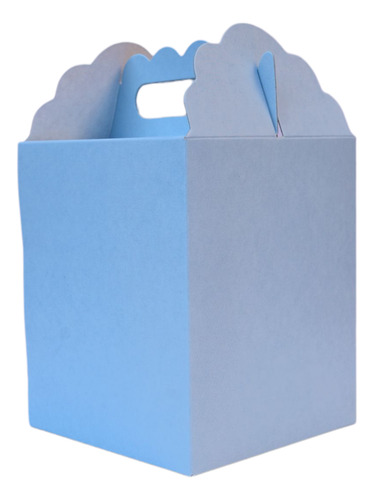 Cajita Cubo/tiendita Pastel-candy Bar-souvenirs-9*9*11-x 50 Celeste Liso