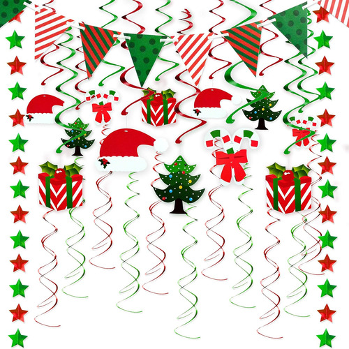 33pcs Decoraciones De Navidad Remolinos Colgantes Decor...