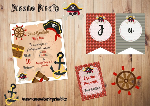 Kit Imprimible Pirata Barco Isla Pirata