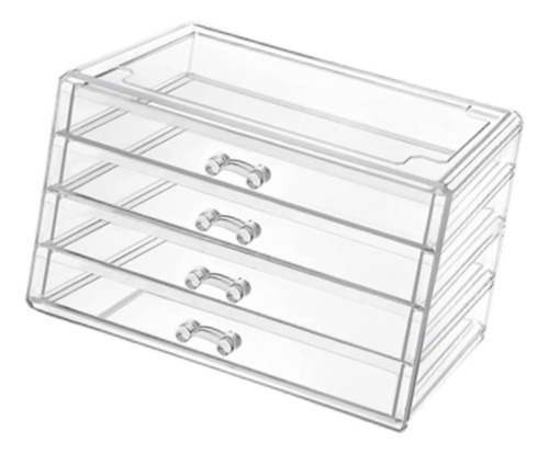 / Cajón Organizador De Acrílico Transparente, De 4 Niveles