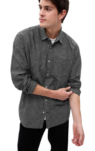 Camisa Hombre Gap Denim Gris