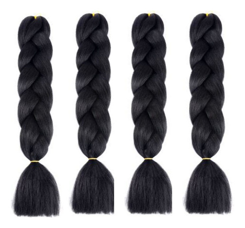 Extensiones De Trenzas Africanas Kanekalon, Pack De 4 Pzs.