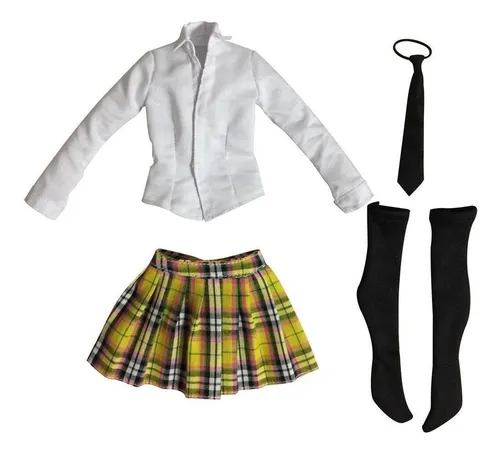1/6 Camisa Falda Corbata Medias Uniforme De Colegiala Para 1
