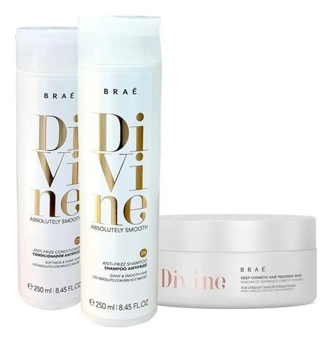  Braé Divine Absolutely Smooth Sh + Cond 250ml + Máscara 200g