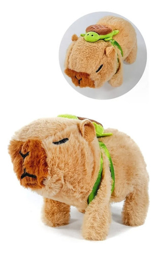 Capibara Peluche Camina Mueve El Hocico Sonido Sin Y C/luz Marrón Claro