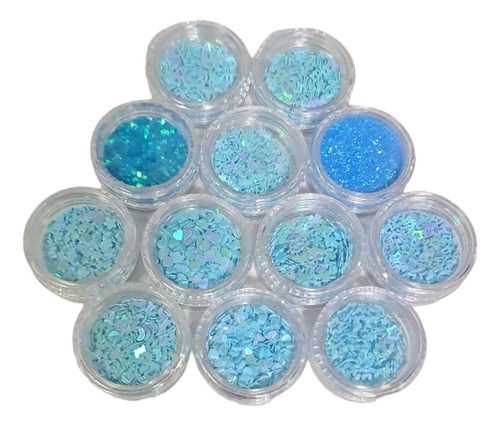 Pack De 12 Glitter Mix De Formas Para Resina Epoxica