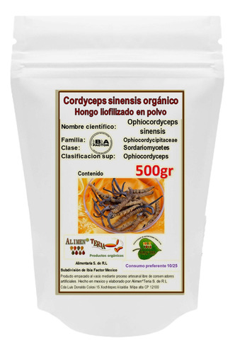 Cordyceps  Hongo Puro 500gr Polvo No Soluble