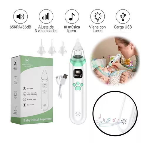 Aspirador Nasal Para Bebé Saca Mocos Malubero Color Blanco Con