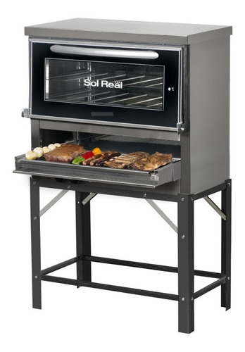 Horno Sol Real 6 P.parrilla Sin Humo/ Puerta Vidrio Cod.667v