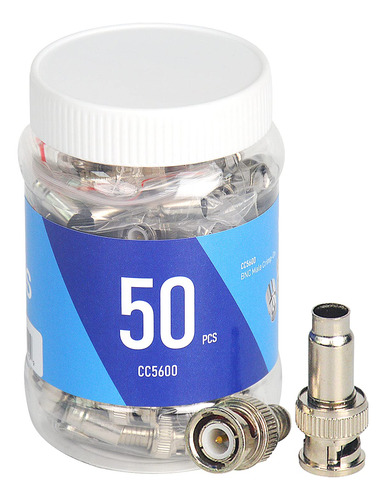 Pack De Conectores Bnc Crimp-on Rg59 Para Cctv - 50 Pzs