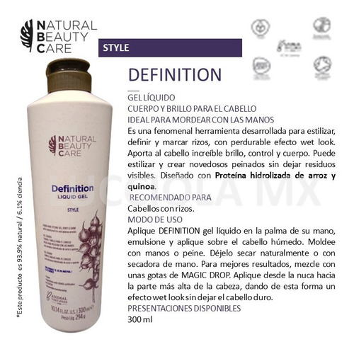 3 Piezas Definition 300 Ml Gel Líquido Para Definir Rizos