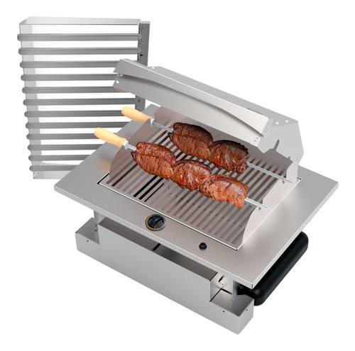 Imagem 1 de 6 de Churrasqueira Cook Top Apartamento Embutir Gás Glp Inox Top