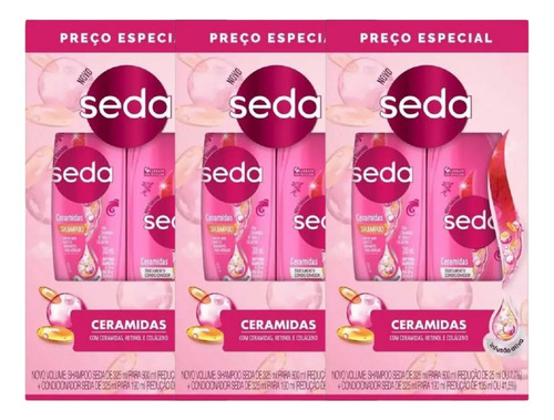 Kit Seda Ceramidas Shampoo E Condicionador - 3 Und